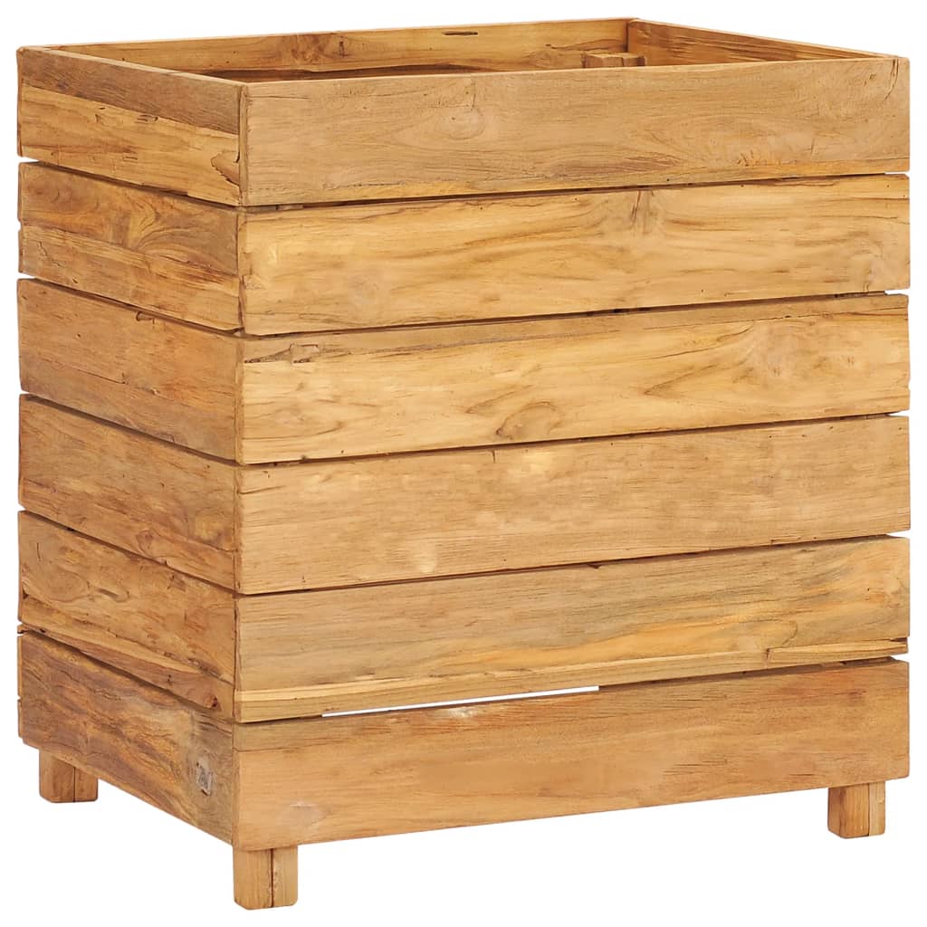 Plantenbak Verhoogd 50X40X55 Cm Gerecycled Teakhout En Staal