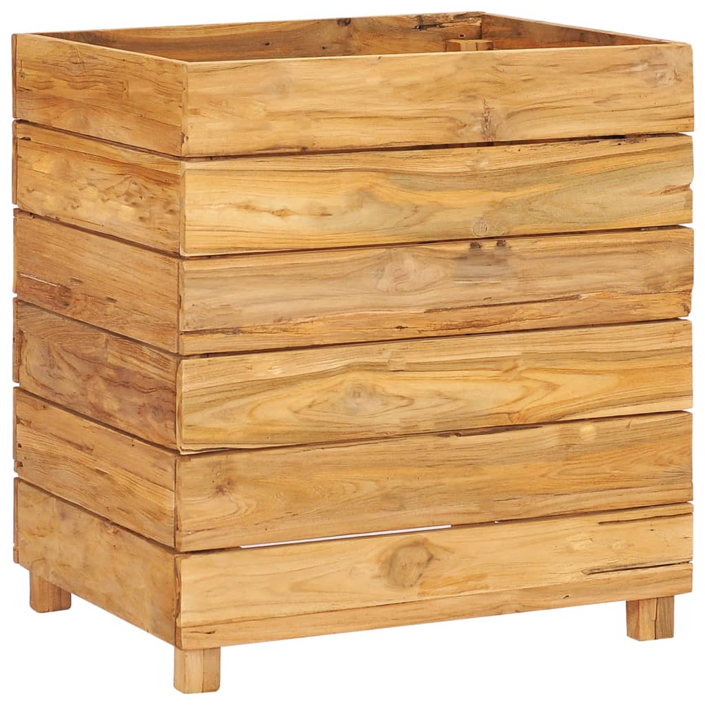 Plantenbak Verhoogd 50X40X55 Cm Gerecycled Teakhout En Staal