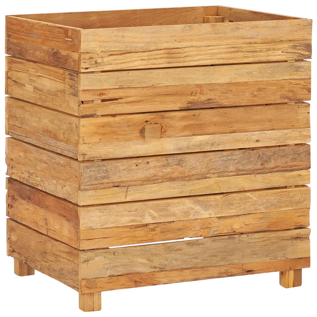 Plantenbak Verhoogd 50X40X55 Cm Gerecycled Teakhout En Staal