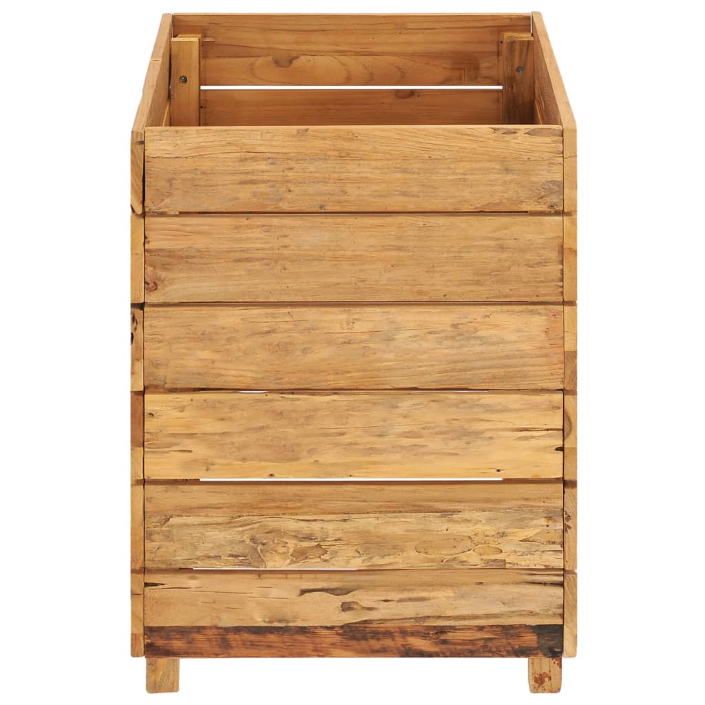 Plantenbak Verhoogd 50X40X55 Cm Gerecycled Teakhout En Staal