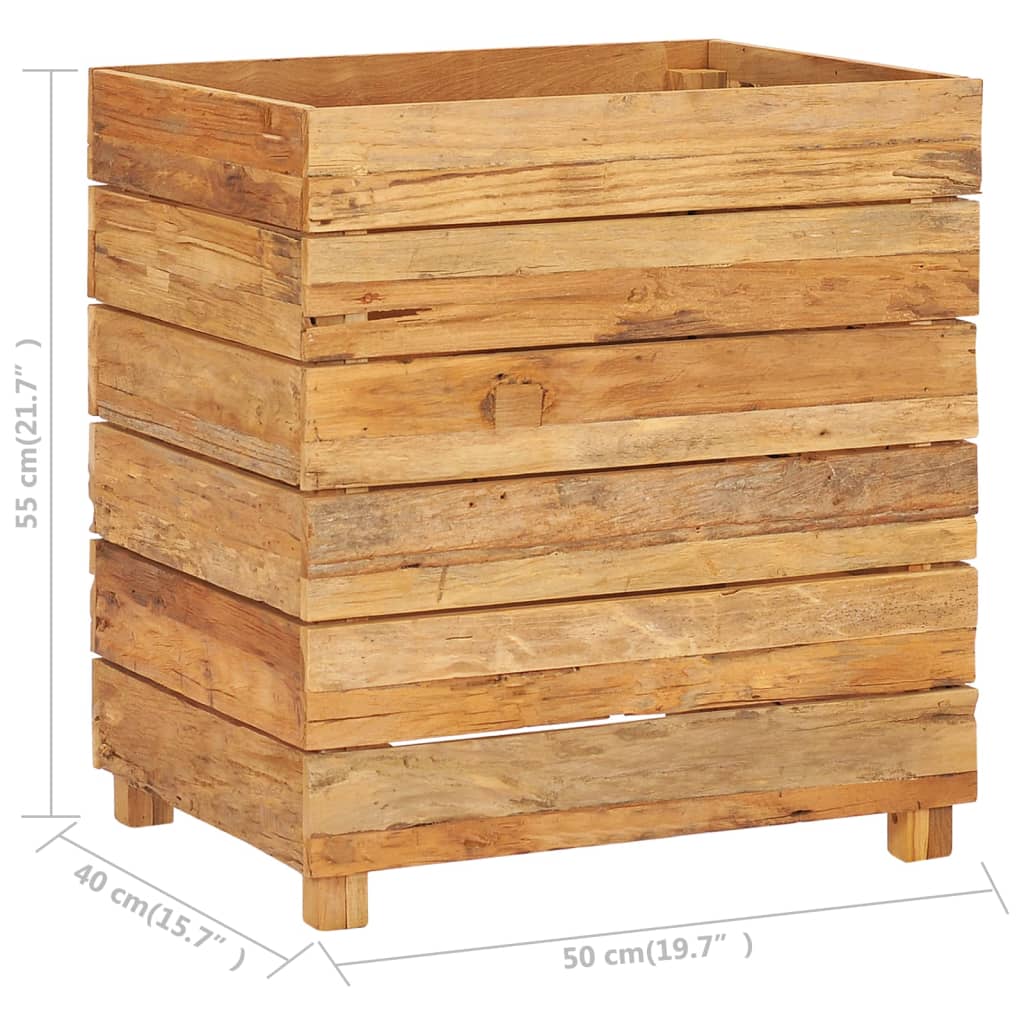 Plantenbak Verhoogd 50X40X55 Cm Gerecycled Teakhout En Staal