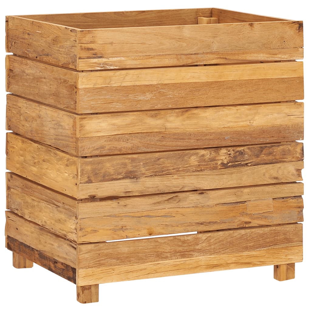 Plantenbak Verhoogd 50X40X55 Cm Gerecycled Teakhout En Staal