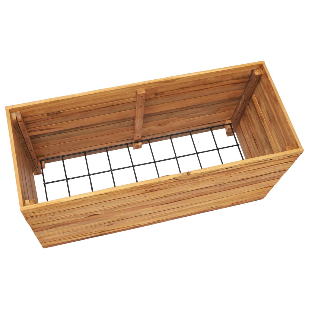 Plantenbak Verhoogd 100X40X55 Cm Gerecycled Teakhout En Staal