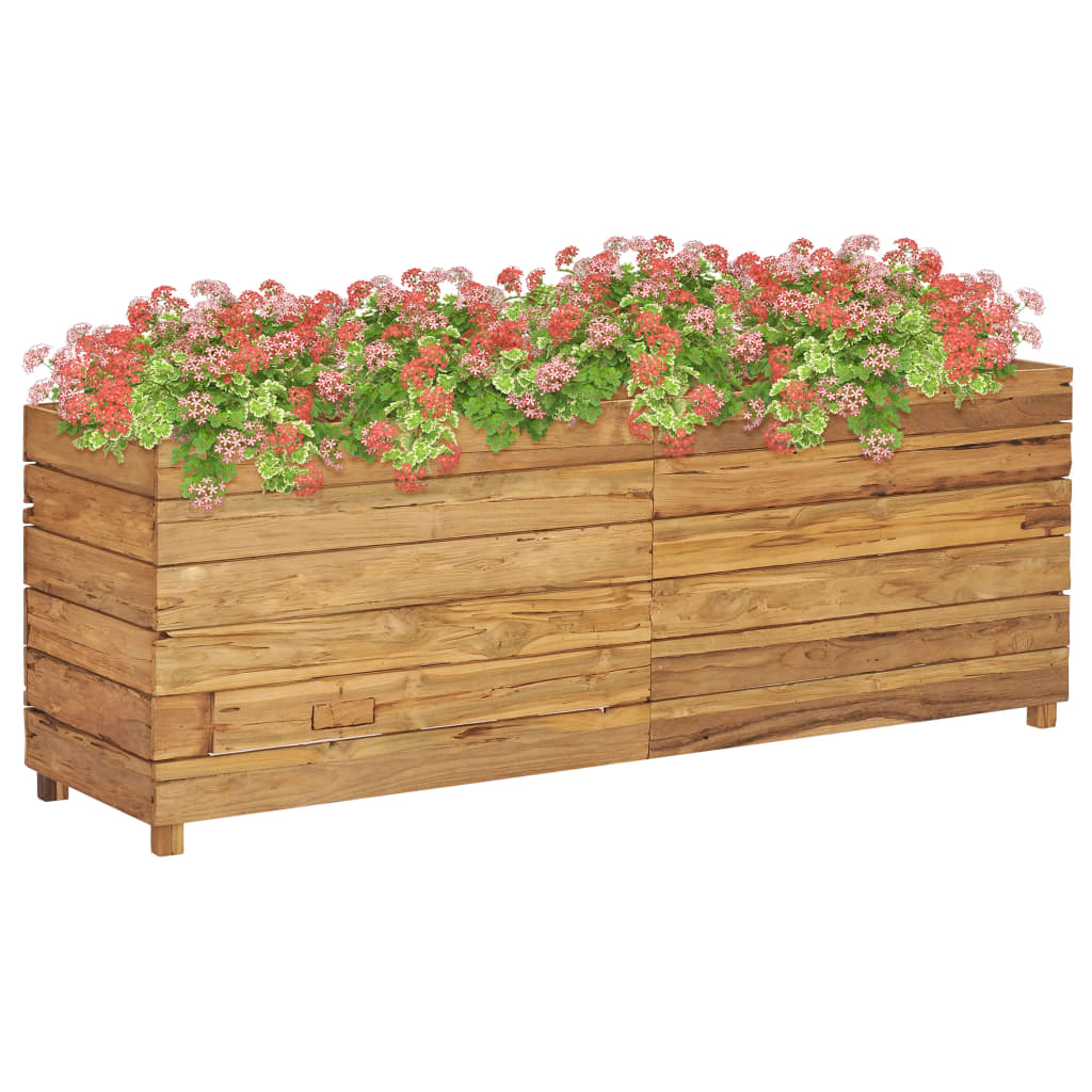 Plantenbak Verhoogd 150X40X55 Cm Gerecycled Teakhout En Staal