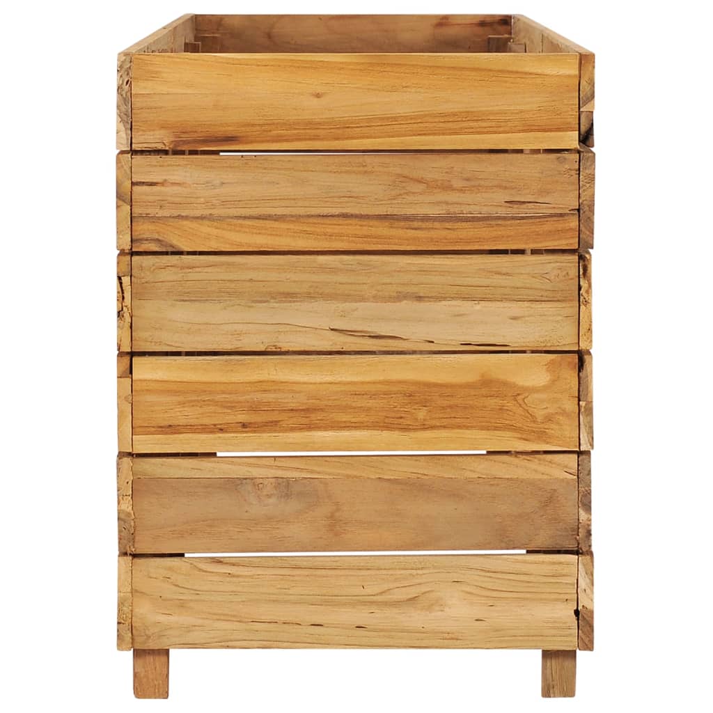 Plantenbak Verhoogd 150X40X55 Cm Gerecycled Teakhout En Staal
