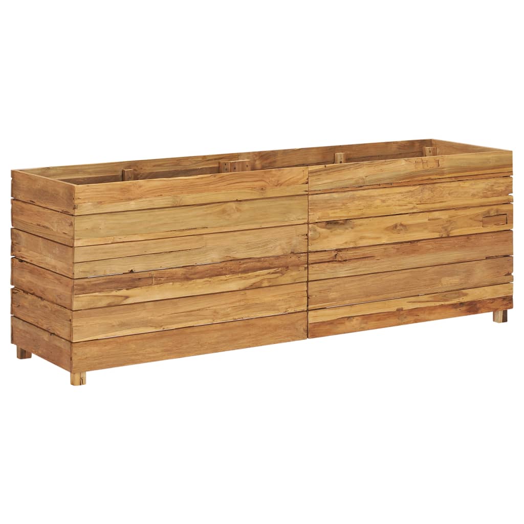 Plantenbak Verhoogd 150X40X55 Cm Gerecycled Teakhout En Staal