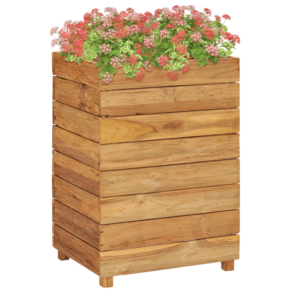 Plantenbak Verhoogd 50X40X72 Cm Gerecycled Teakhout En Staal