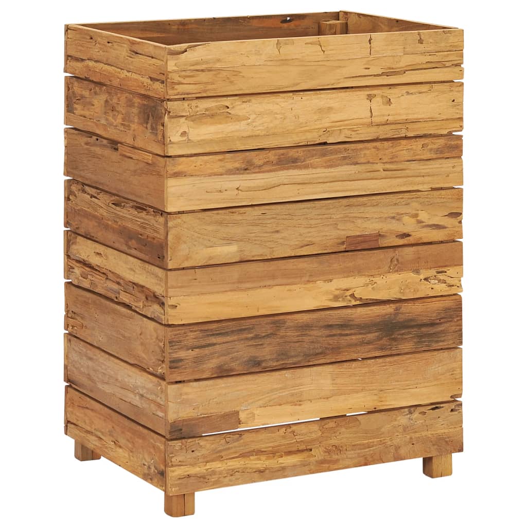 Plantenbak Verhoogd 50X40X72 Cm Gerecycled Teakhout En Staal