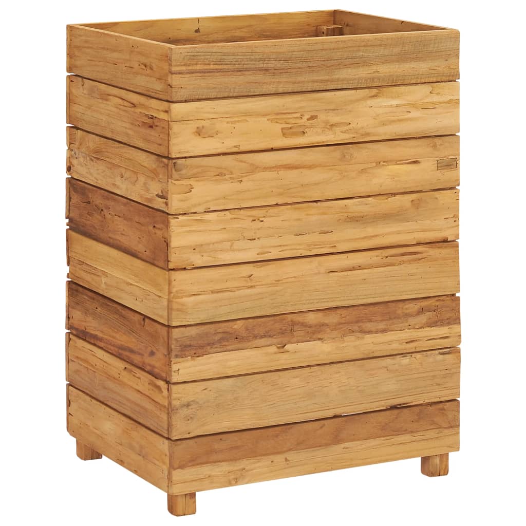 Plantenbak Verhoogd 50X40X72 Cm Gerecycled Teakhout En Staal