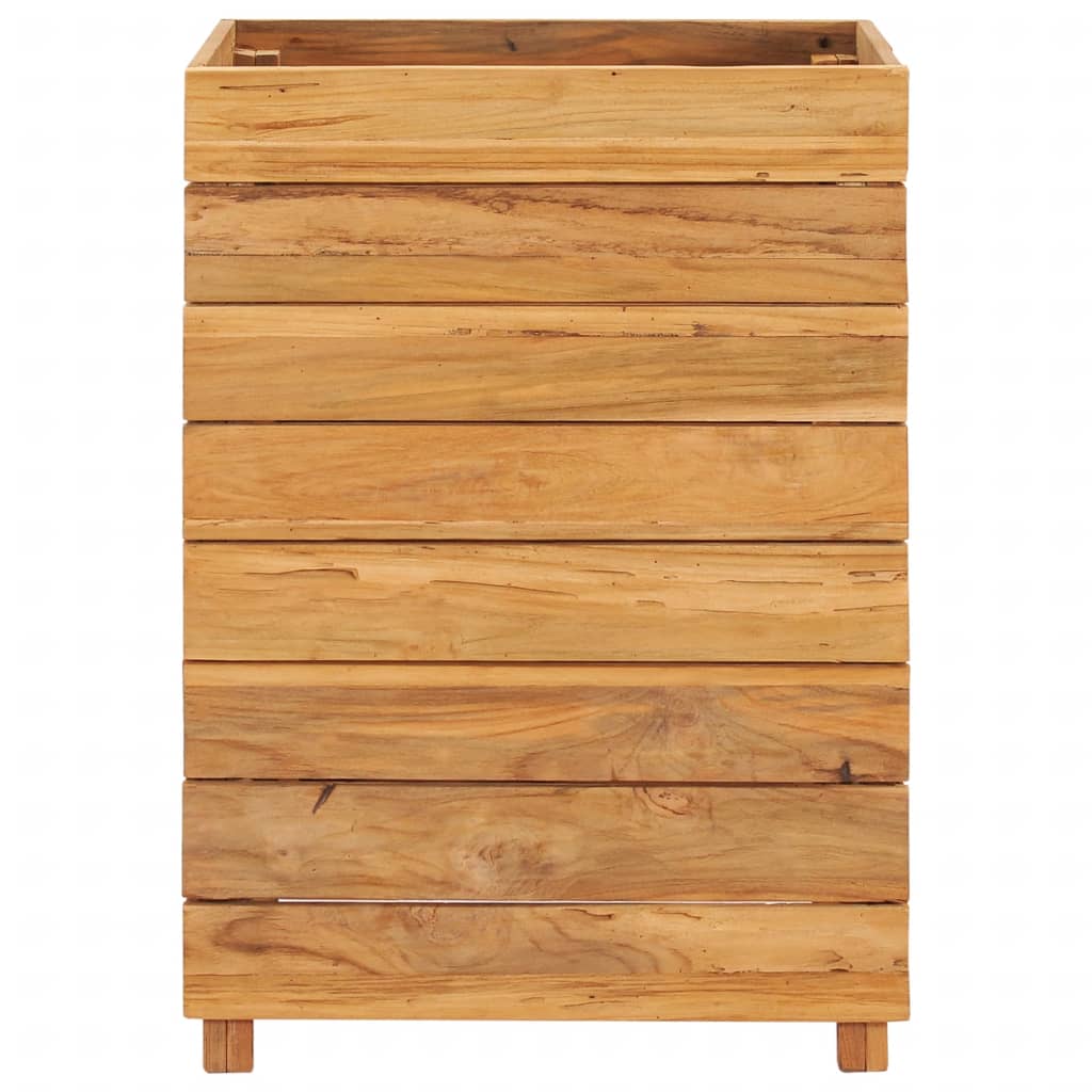 Plantenbak Verhoogd 50X40X72 Cm Gerecycled Teakhout En Staal
