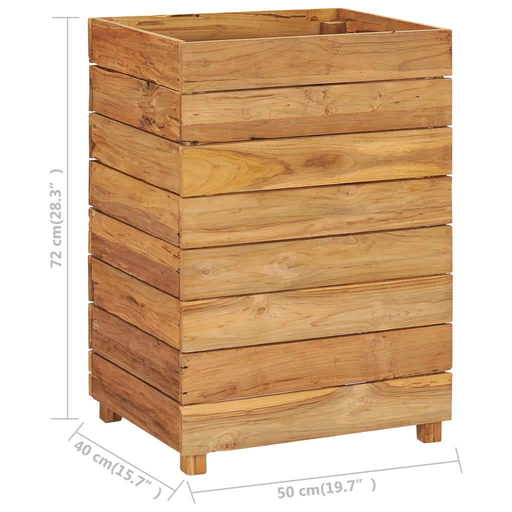 Plantenbak Verhoogd 50X40X72 Cm Gerecycled Teakhout En Staal