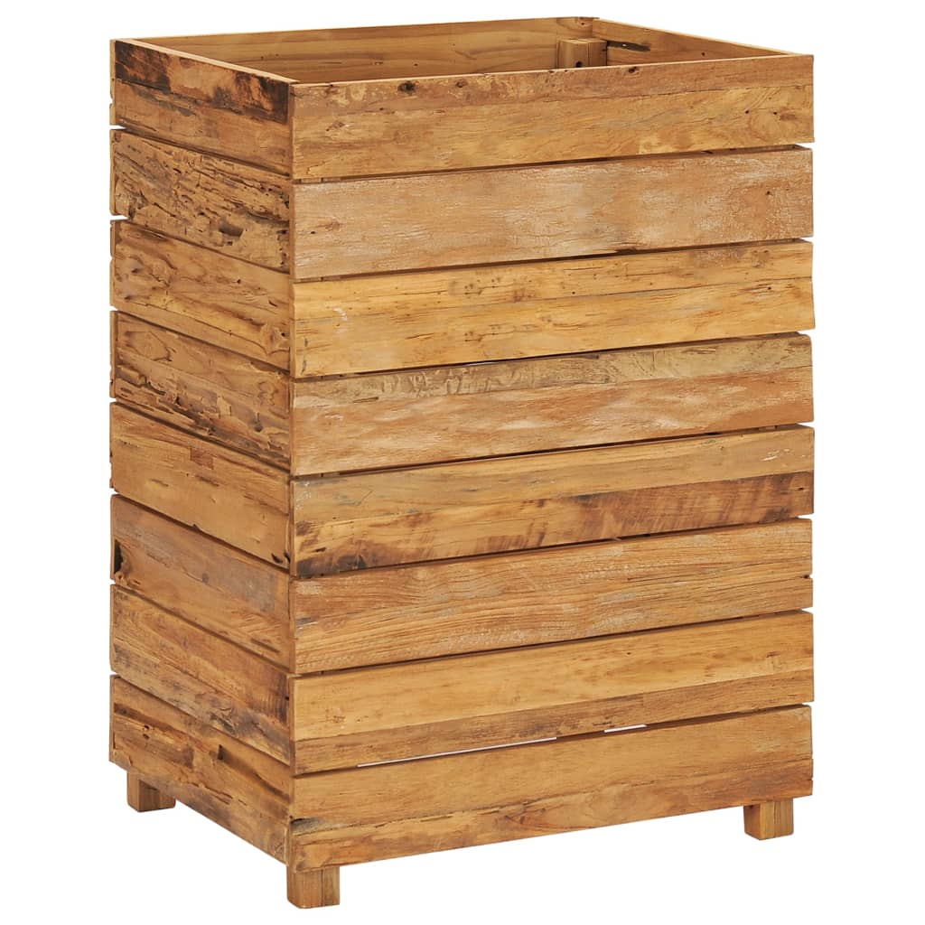 Plantenbak Verhoogd 50X40X72 Cm Gerecycled Teakhout En Staal