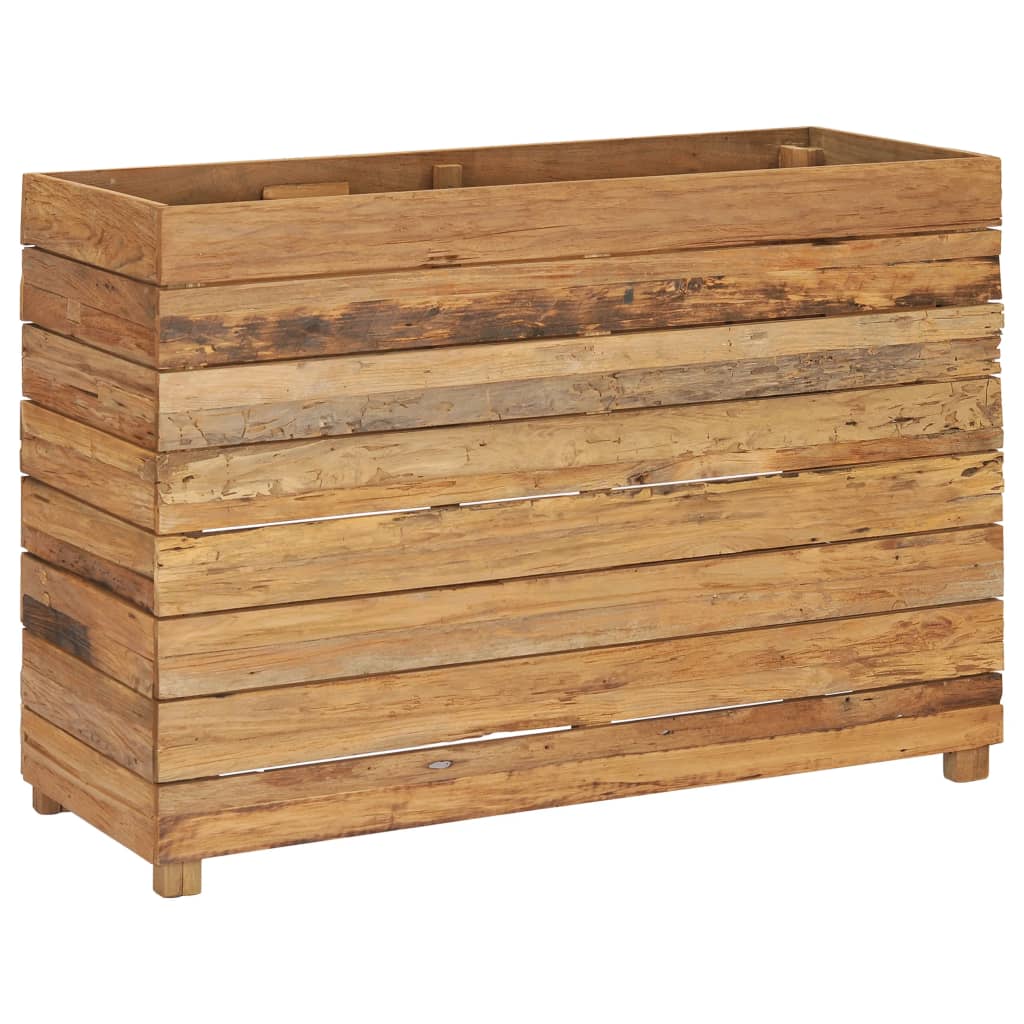 Plantenbak Verhoogd 100X40X72 Cm Gerecycled Teakhout En Staal