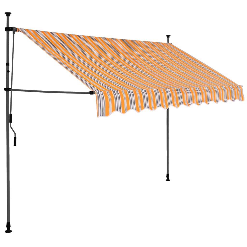 Luifel Handmatig Uittrekbaar Met Led 300 Cm Geel En Blauw