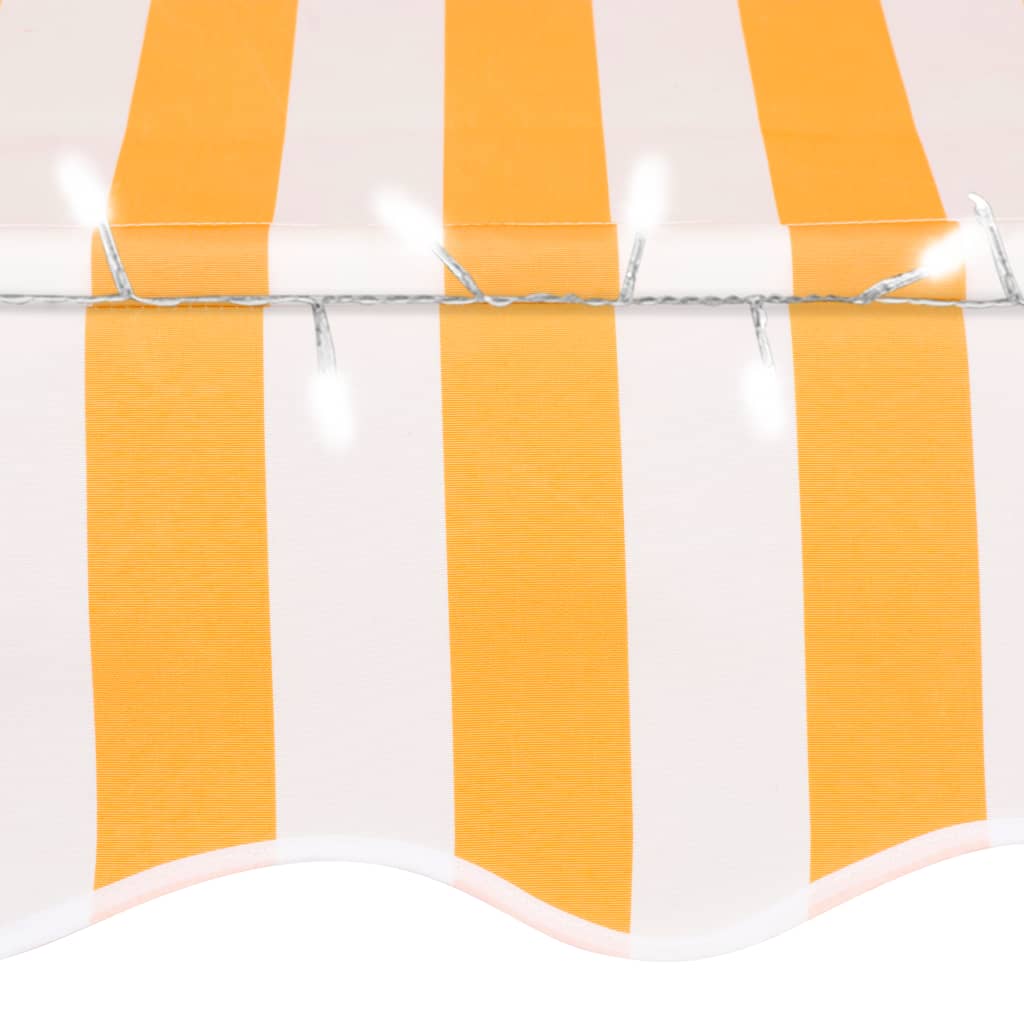 Luifel Handmatig Uittrekbaar Met Led 100 Cm Wit En Oranje
