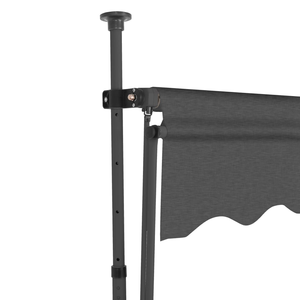 Luifel Handmatig Uittrekbaar Met Led 100 Cm Antraciet