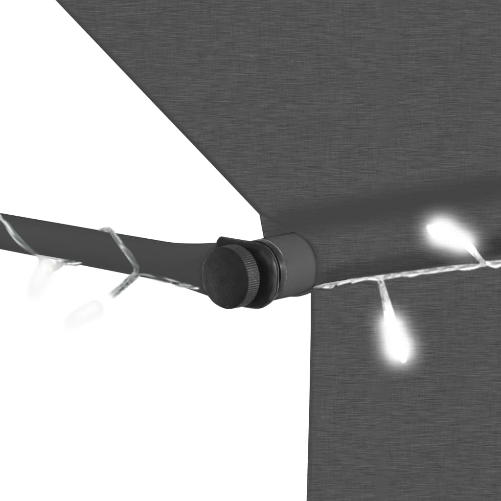 Luifel Handmatig Uittrekbaar Met Led 100 Cm Antraciet
