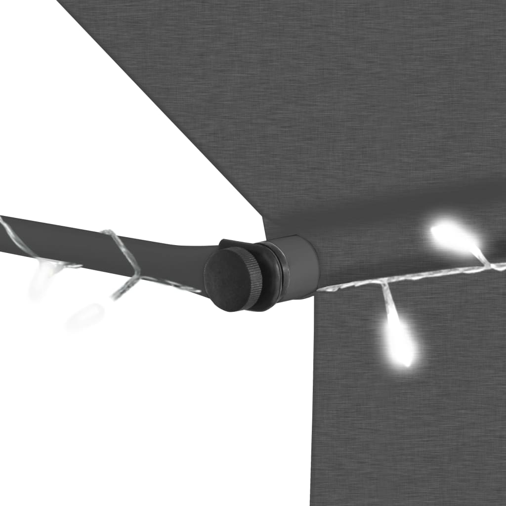 Luifel Handmatig Uittrekbaar Met Led 250 Cm Antraciet