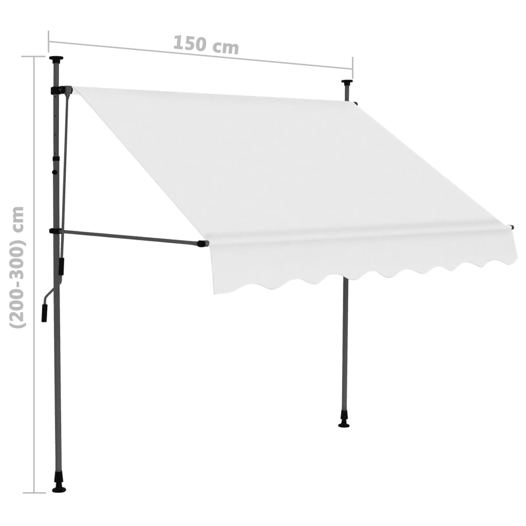 Luifel Handmatig Uittrekbaar Met Led 150 Cm Crème