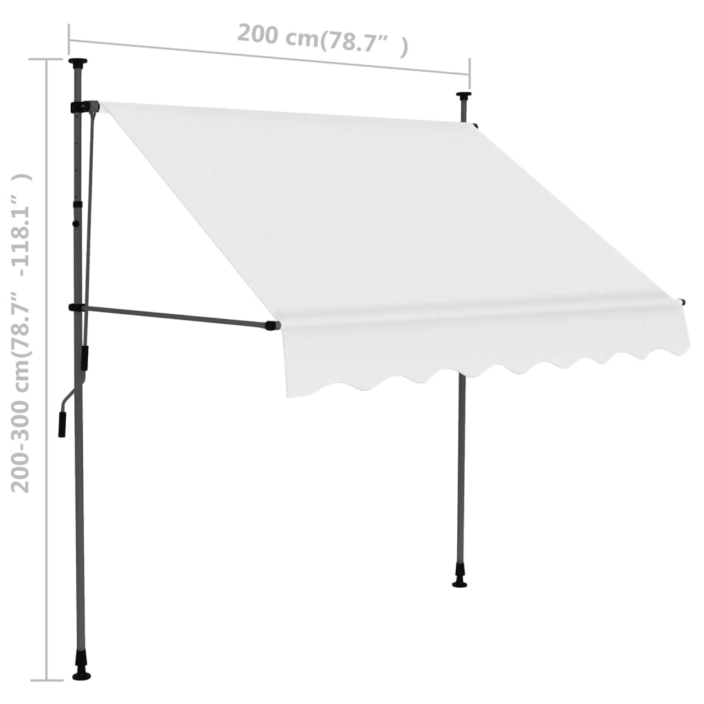 Luifel Handmatig Uittrekbaar Met Led 200 Cm Crème