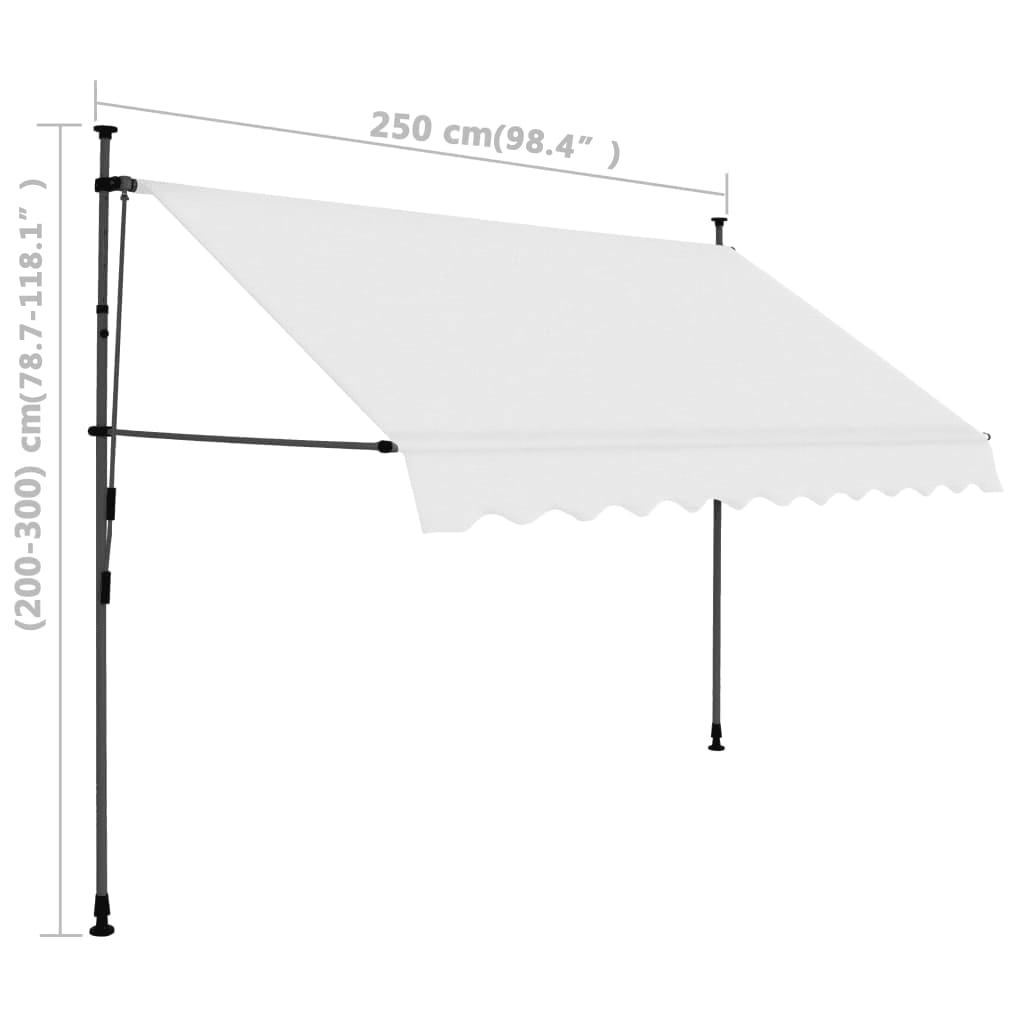 Luifel Handmatig Uittrekbaar Met Led 250 Cm Crème