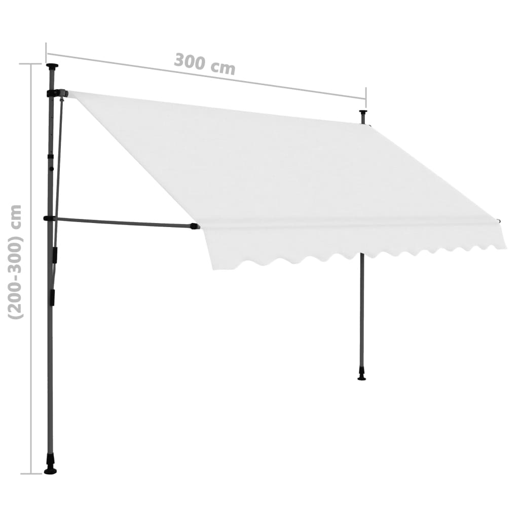 Luifel Handmatig Uittrekbaar Met Led 300 Cm Crème