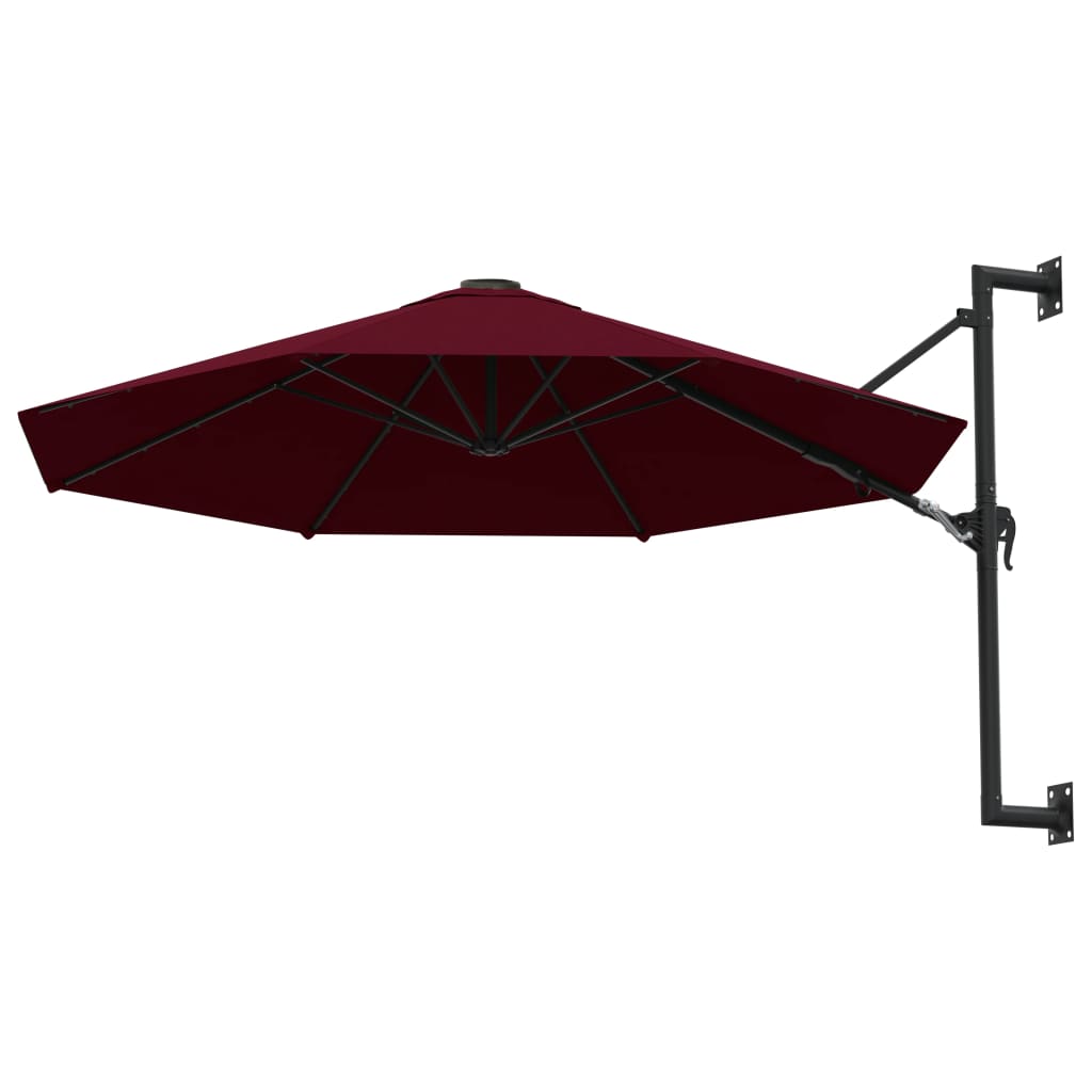 Wandparasol Met Metalen Paal 300 Cm Bordeauxrood
