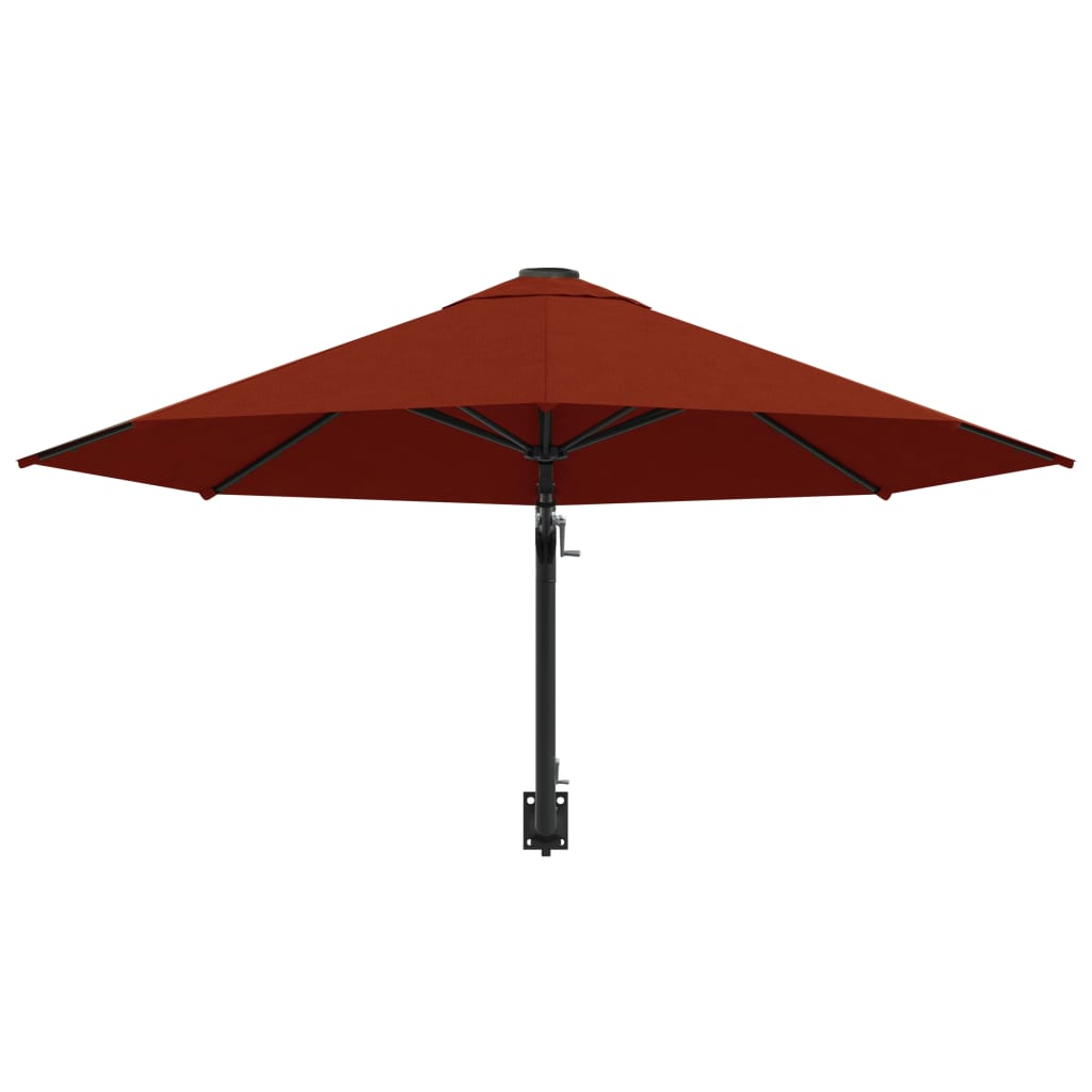 Wandparasol Met Metalen Paal 300 Cm Terracottakleurig