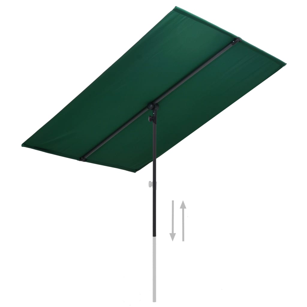 Parasol Met Aluminium Paal 180X130 Cm Groen