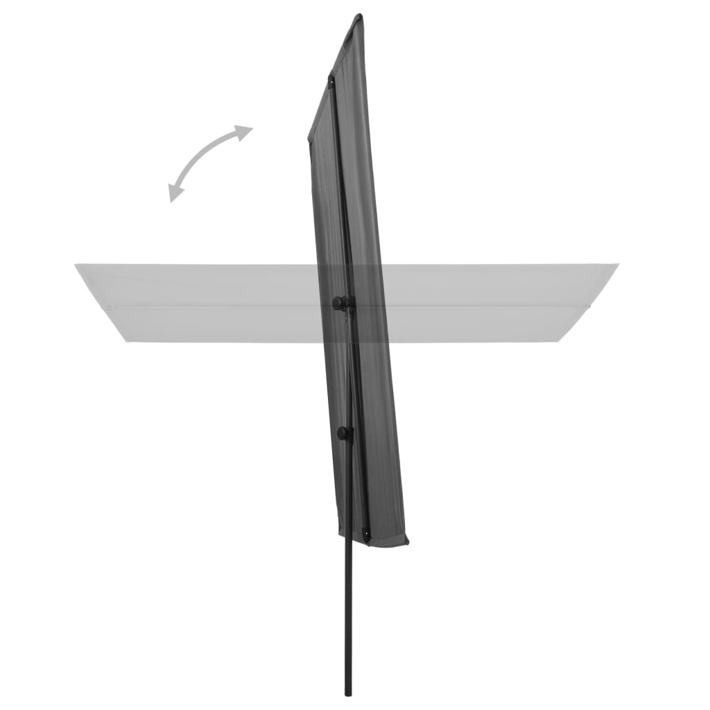 Parasol Met Aluminium Paal 180X130 Cm Antraciet