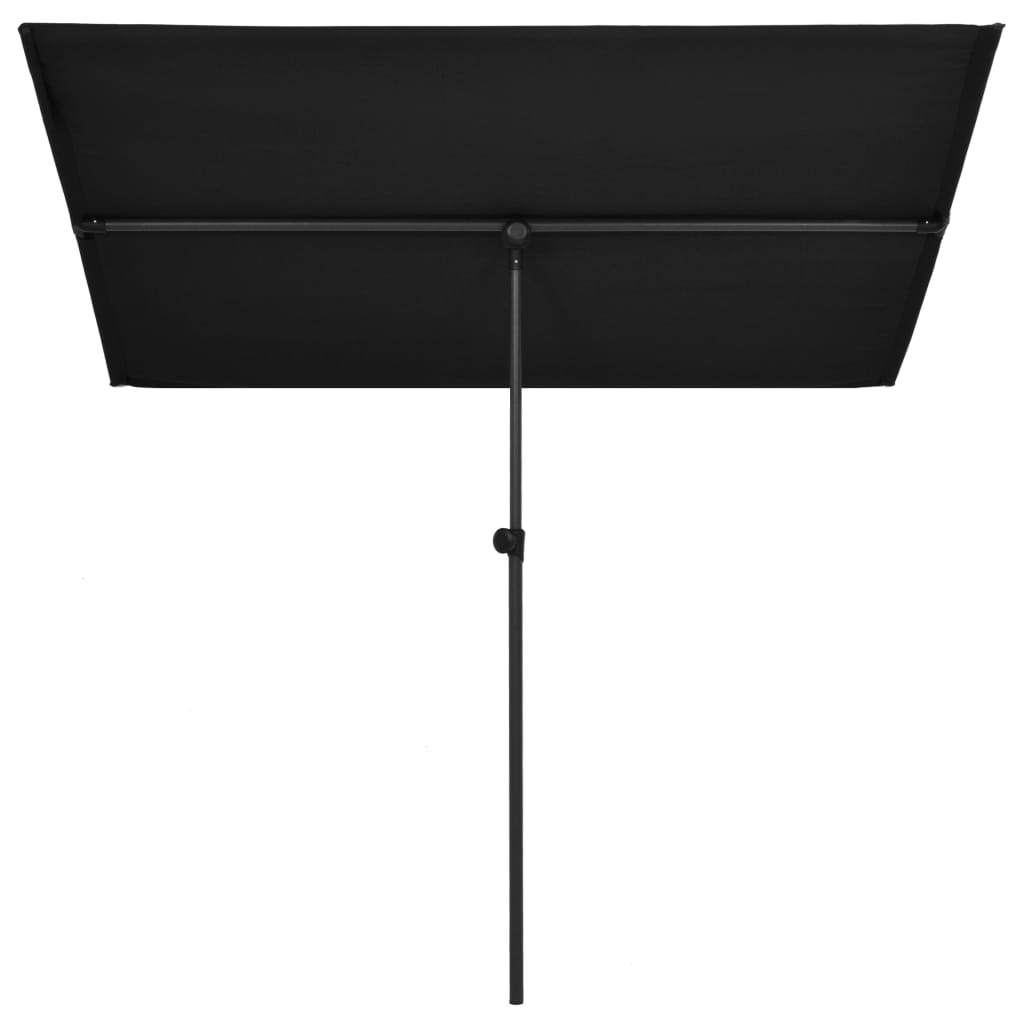 Parasol Met Aluminium Paal 180X130 Cm Zwart