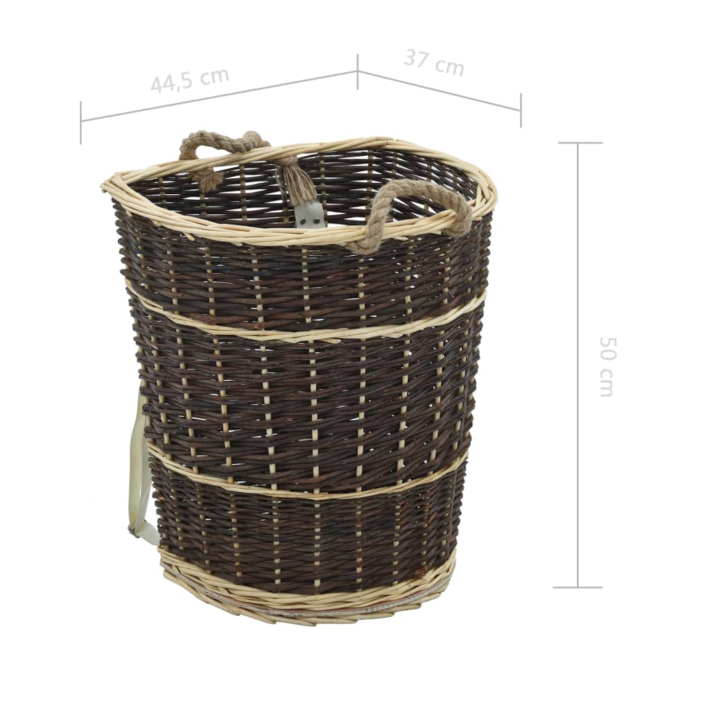 Houtmand Met Draagriemen 44,5X37X50 Cm Natuurlijk Wilgenhout