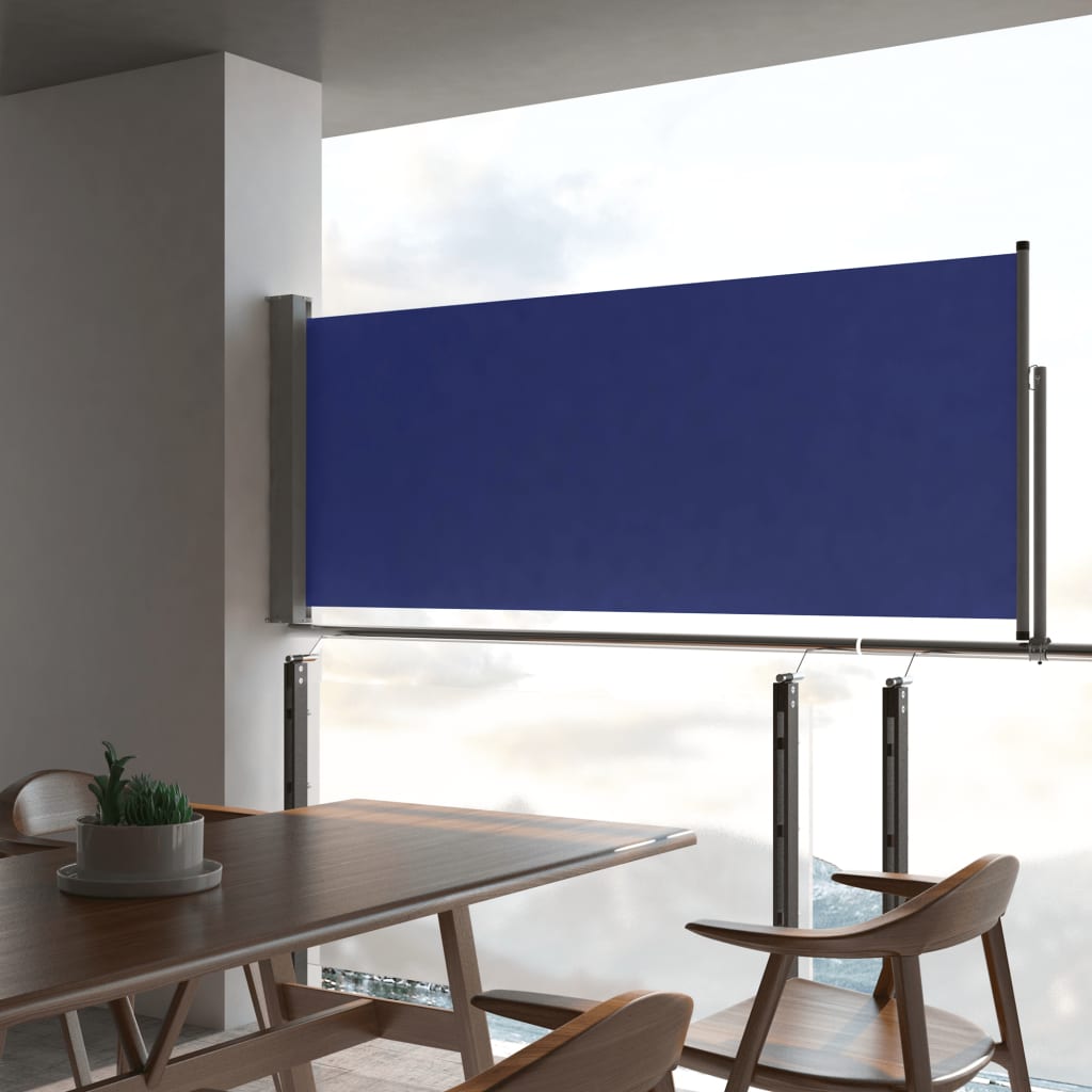 Tuinscherm Uittrekbaar 100X300 Cm Blauw