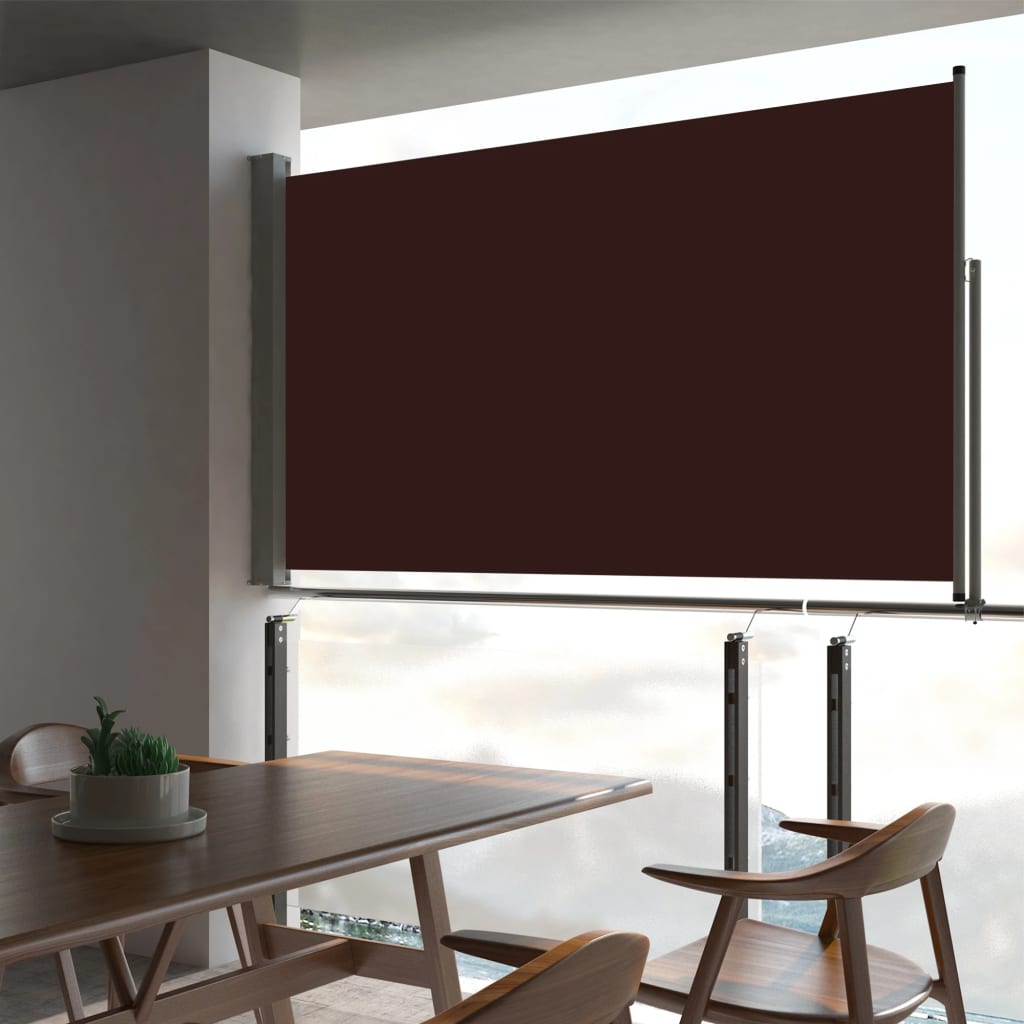 Tuinscherm Uittrekbaar 140X300 Cm Bruin