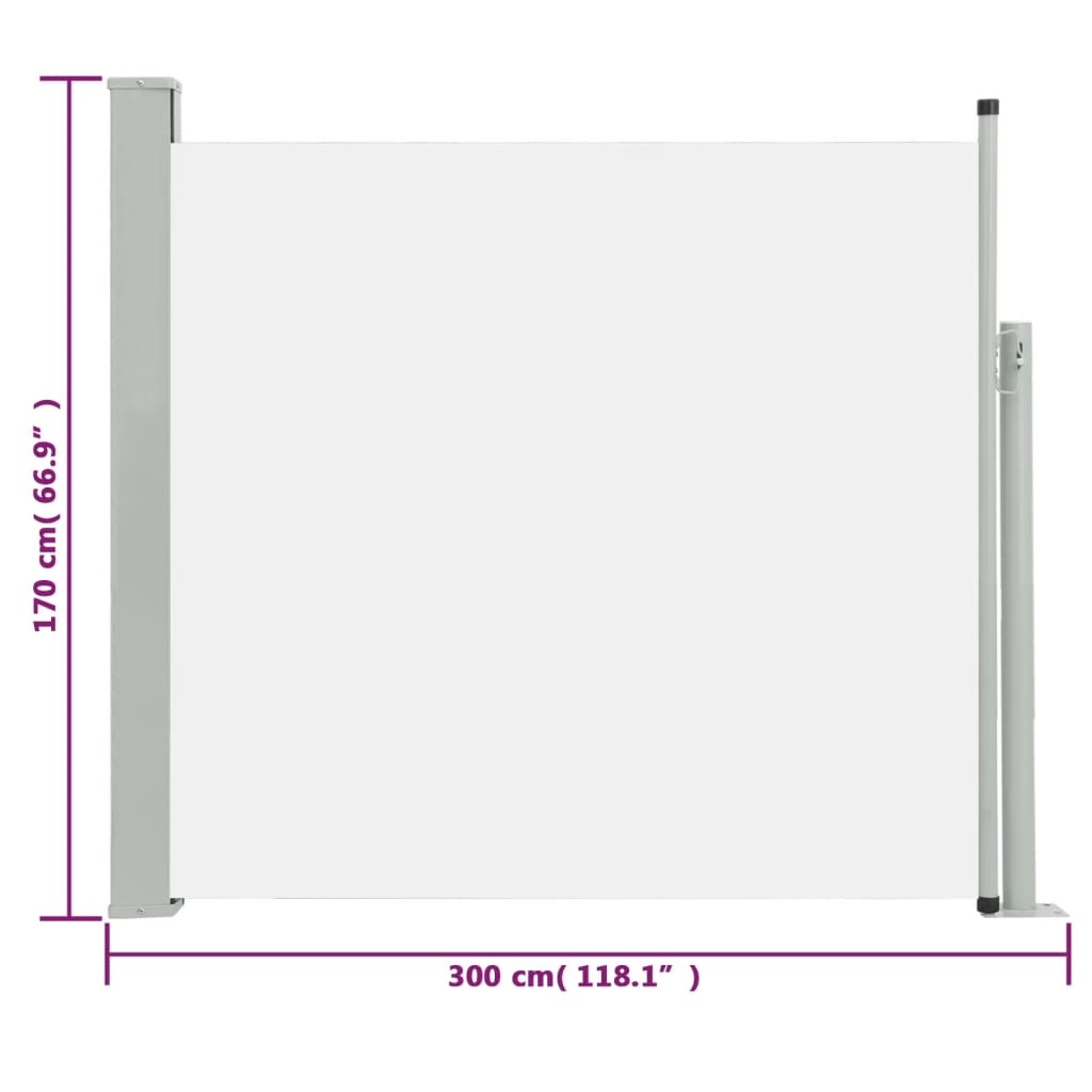 Tuinscherm Uittrekbaar 170X300 Cm Crème