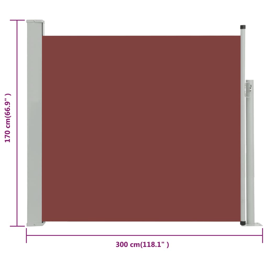 Tuinscherm Uittrekbaar 170X300 Cm Bruin