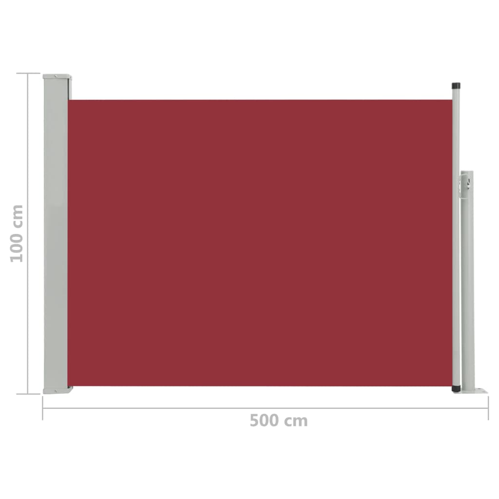 Tuinscherm Uittrekbaar 100X500 Cm Rood