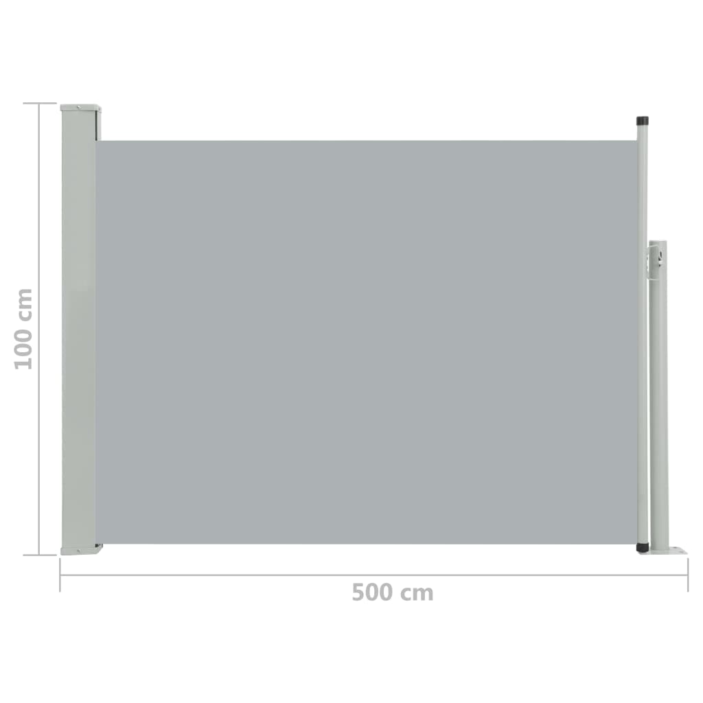 Tuinscherm Uittrekbaar 100X500 Cm Grijs