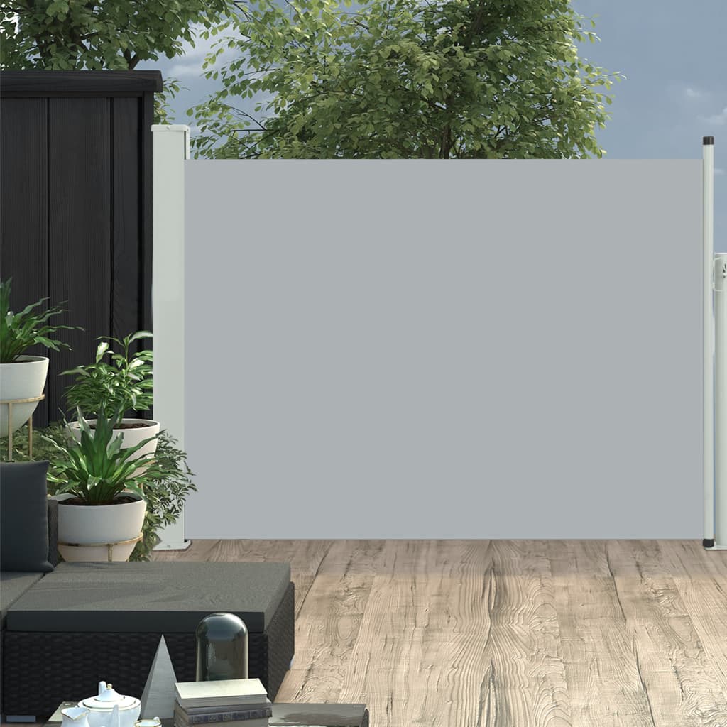 Tuinscherm Uittrekbaar 100X500 Cm Grijs