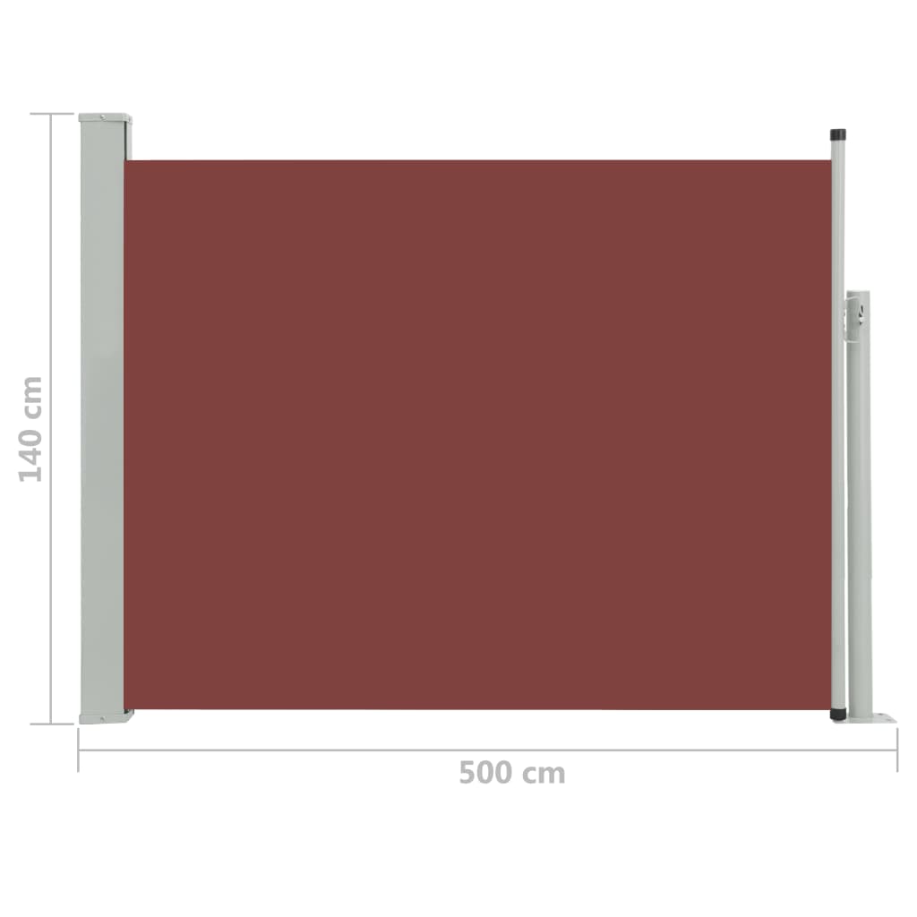 Tuinscherm Uittrekbaar 140X500 Cm Bruin