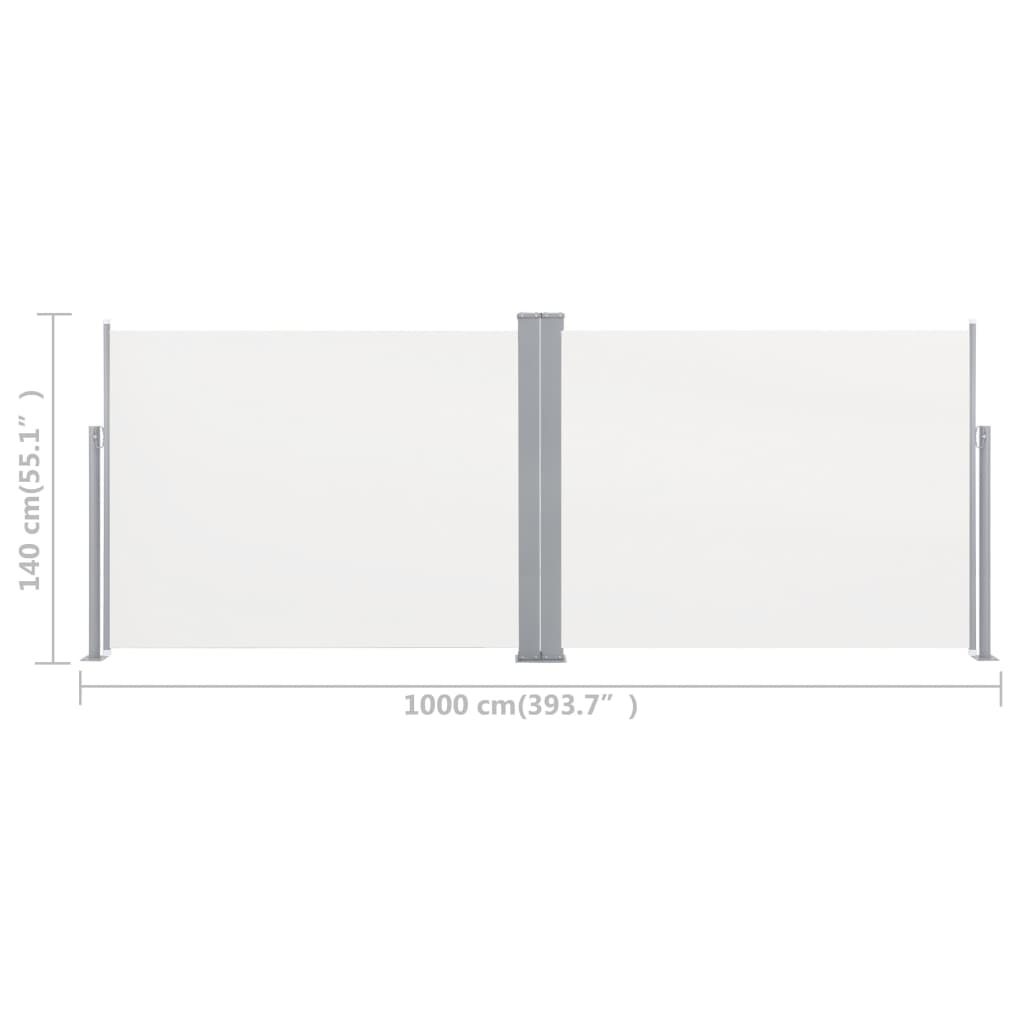 Windscherm Uittrekbaar 140X1000 Cm Crème