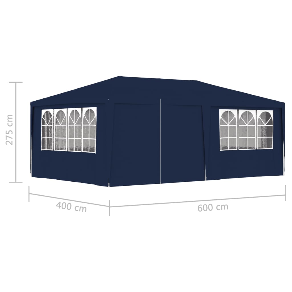Partytent Met Zijwanden Professioneel 90 G/M² 4X6 M Blauw