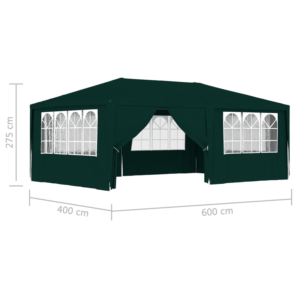 Partytent Met Zijwanden Professioneel 90 G/M² 4X6 M Groen
