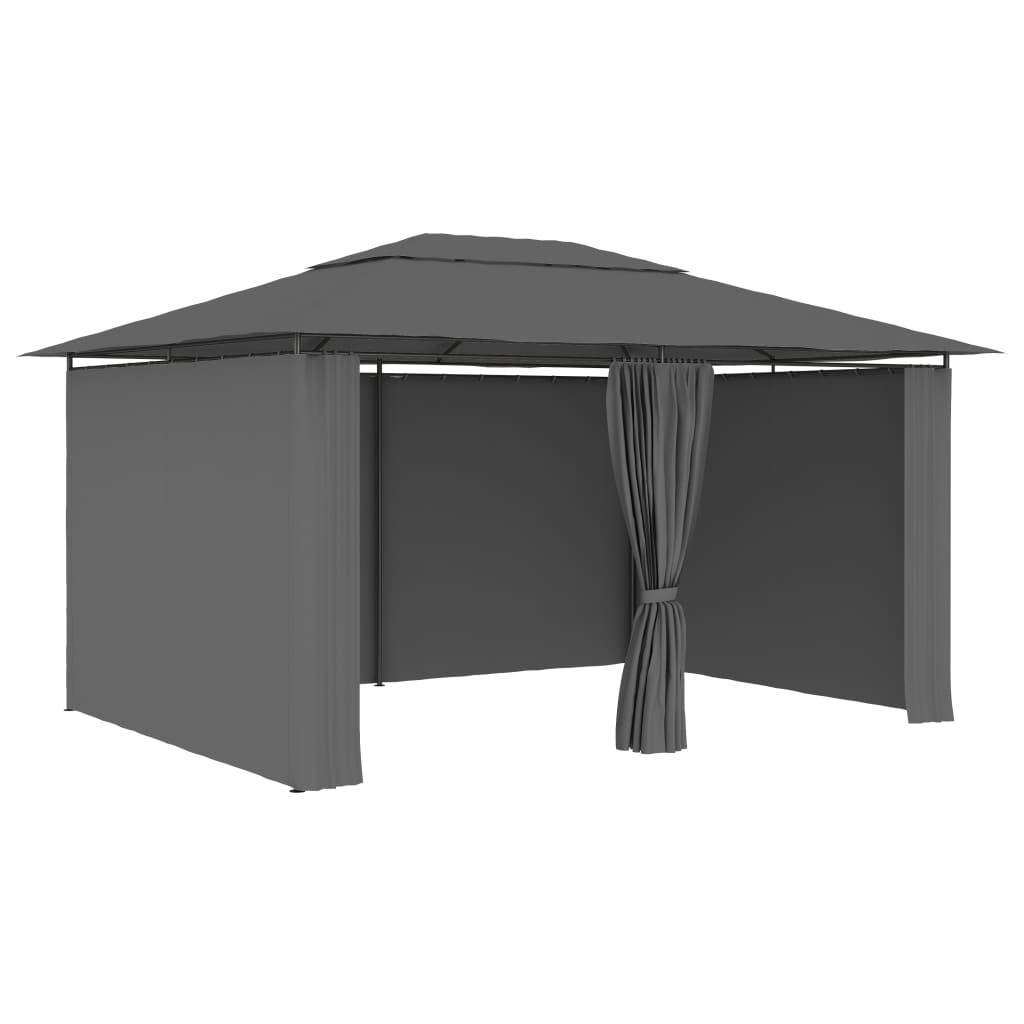 Tuinpaviljoen Met Gordijnen 4X3 M Antraciet
