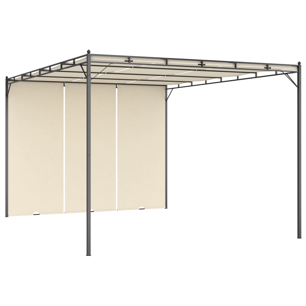 Tuinprieel Met Zijgordijn 4X3X2,25 M Crème