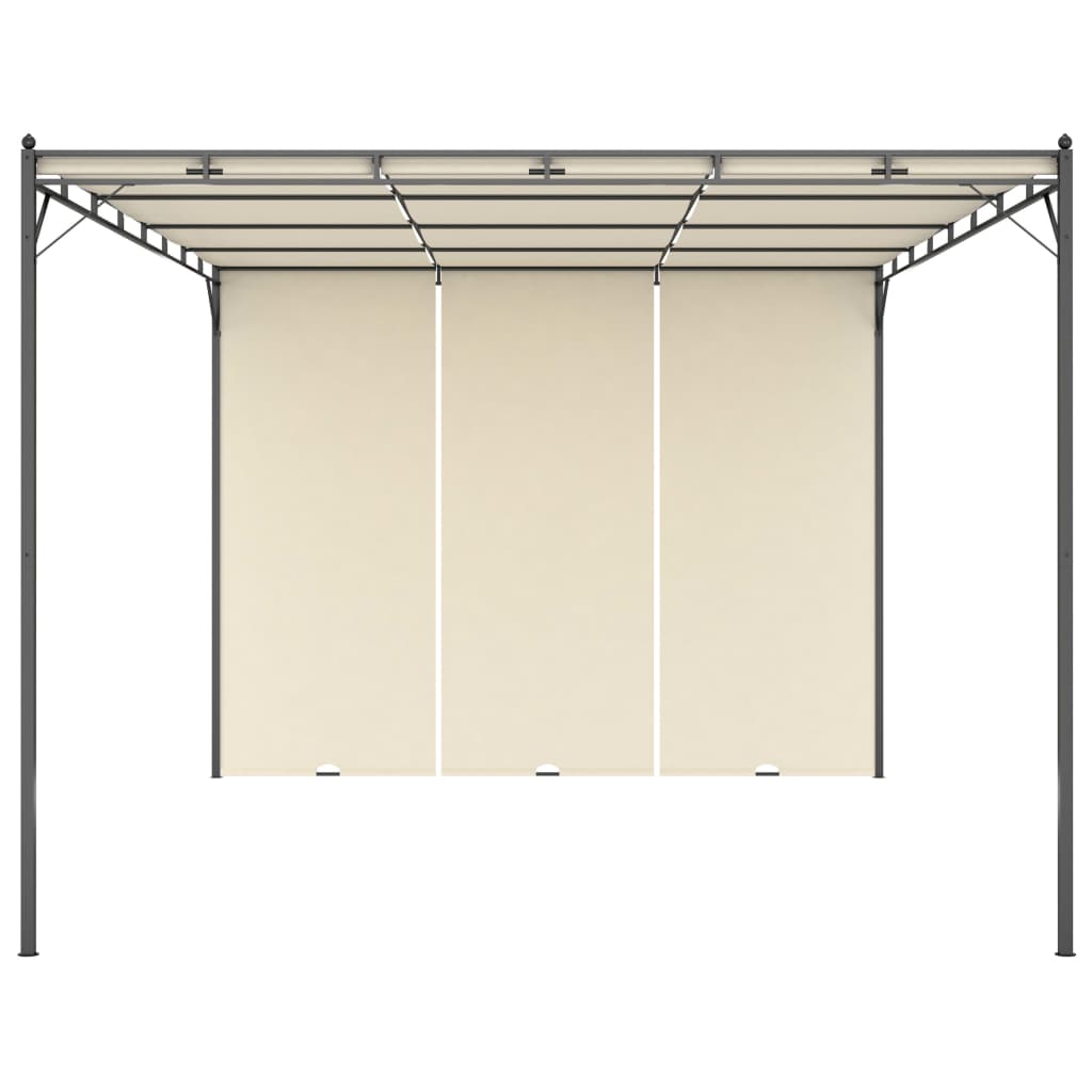 Tuinprieel Met Zijgordijn 4X3X2,25 M Crème