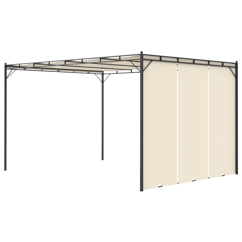 Tuinprieel Met Zijgordijn 4X3X2,25 M Crème