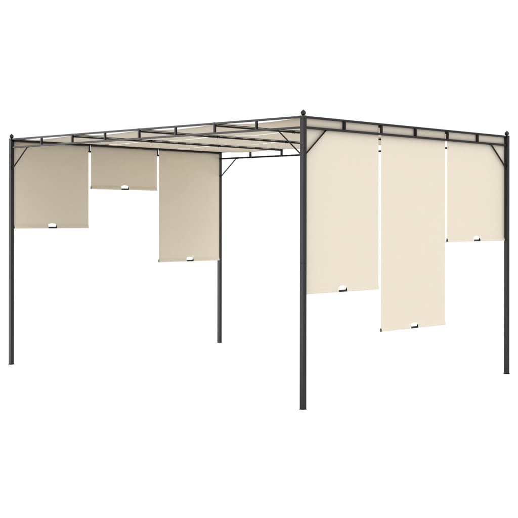 Tuinprieel Met Zijgordijn 4X3X2,25 M Crème