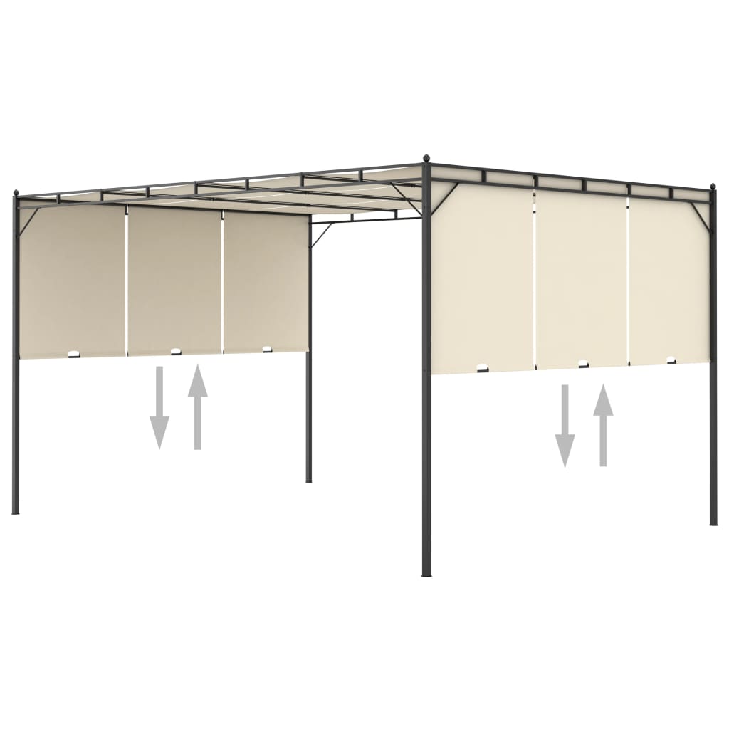 Tuinprieel Met Zijgordijn 4X3X2,25 M Crème