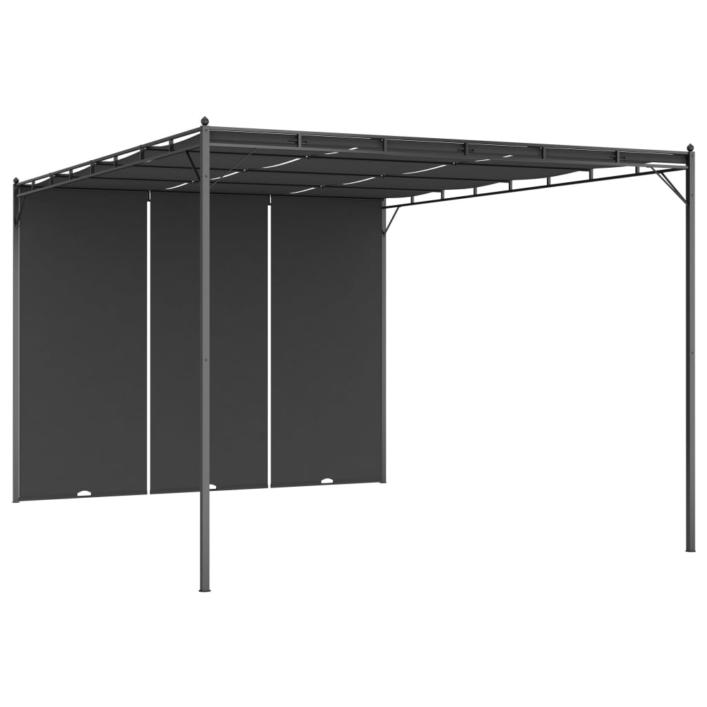 Tuinprieel Met Zijgordijn 4X3X2,25 M Antraciet